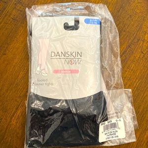 Danskin girls footed shimmer dance tights size 12-16 NWT